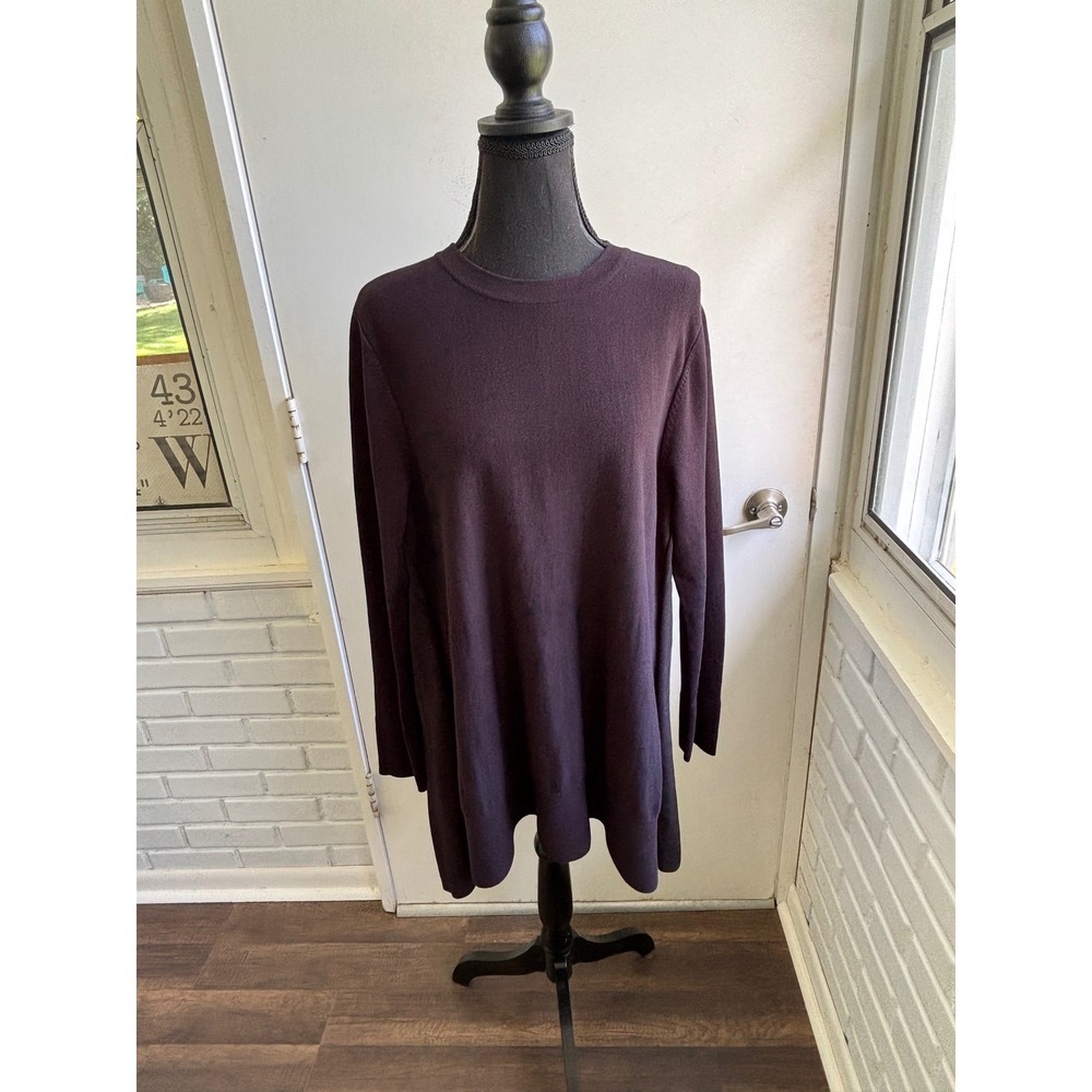 COS 100% Silk Mixed Media Tunic Sweater Large minimalist quiet luxury layered